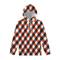 Halloween Party Argyle Pattern Print Pullover Hoodie