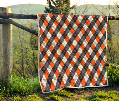 Halloween Party Argyle Pattern Print Quilt