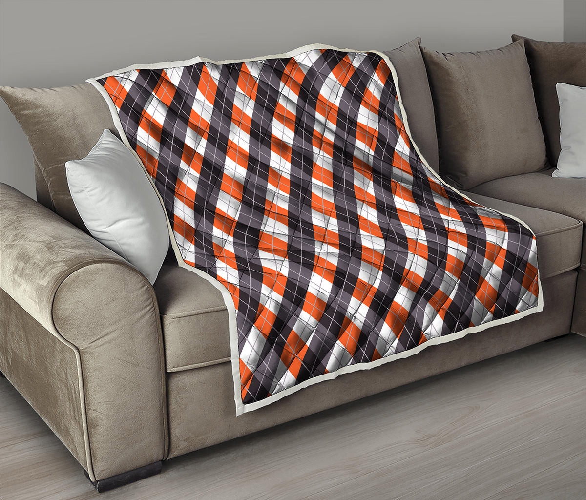 Halloween Party Argyle Pattern Print Quilt