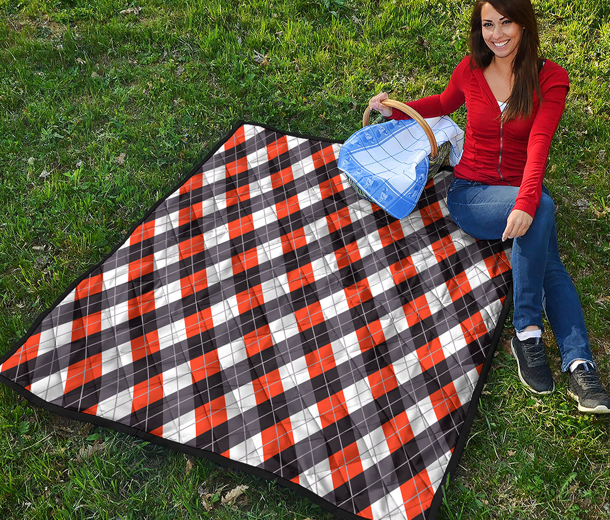 Halloween Party Argyle Pattern Print Quilt
