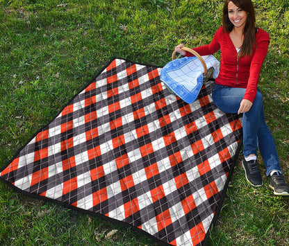 Halloween Party Argyle Pattern Print Quilt