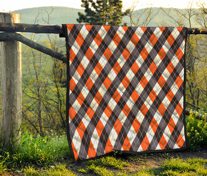 Halloween Party Argyle Pattern Print Quilt