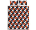 Halloween Party Argyle Pattern Print Quilt Bed Set