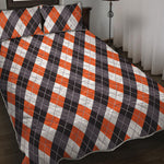 Halloween Party Argyle Pattern Print Quilt Bed Set