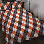Halloween Party Argyle Pattern Print Quilt Bed Set