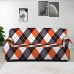 Halloween Party Argyle Pattern Print Sofa Cover