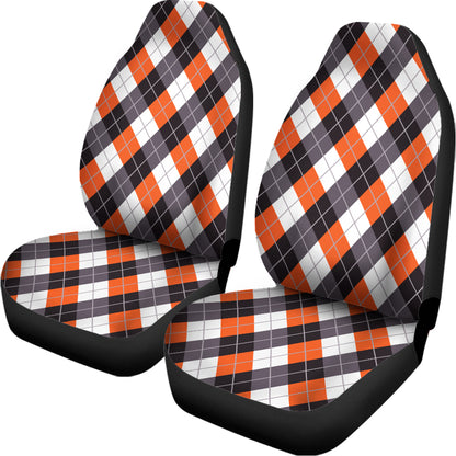Halloween Party Argyle Pattern Print Universal Fit Car Seat Covers