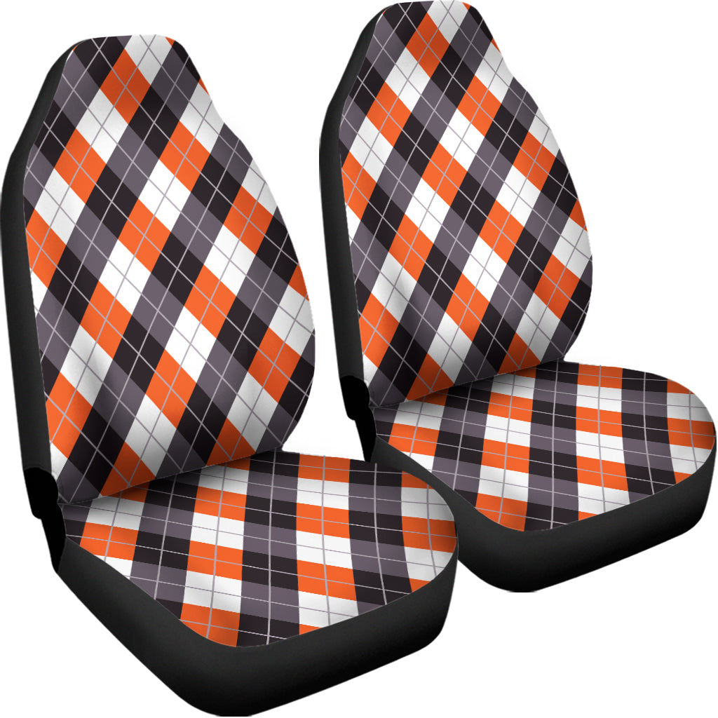 Halloween Party Argyle Pattern Print Universal Fit Car Seat Covers