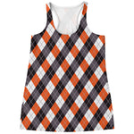 Halloween Party Argyle Pattern Print Women's Racerback Tank Top