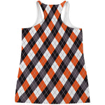 Halloween Party Argyle Pattern Print Women's Racerback Tank Top