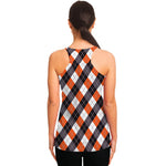 Halloween Party Argyle Pattern Print Women's Racerback Tank Top