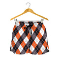 Halloween Party Argyle Pattern Print Women's Shorts