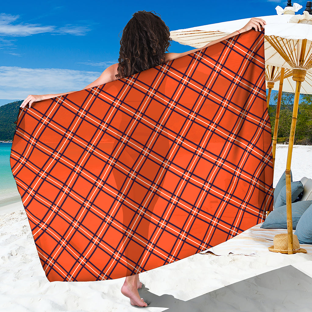 Halloween Plaid Pattern Print Beach Sarong Wrap