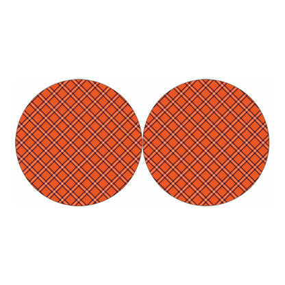 Halloween Plaid Pattern Print Car Coasters