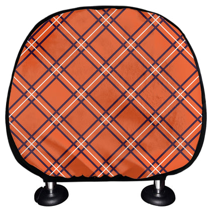 Halloween Plaid Pattern Print Car Headrest Covers