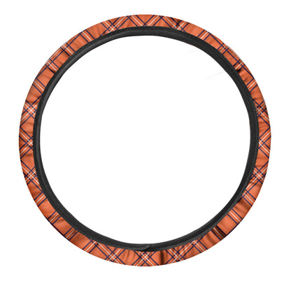 Halloween Plaid Pattern Print Car Steering Wheel Cover