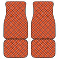 Halloween Plaid Pattern Print Front and Back Car Floor Mats