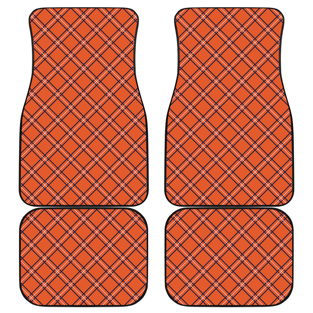 Halloween Plaid Pattern Print Front and Back Car Floor Mats