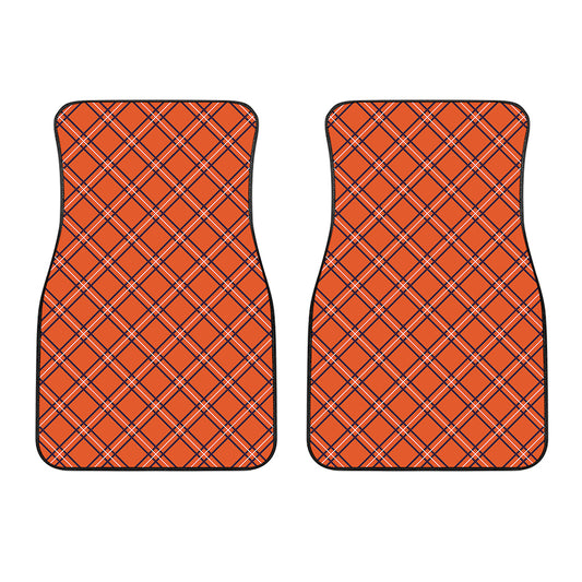 Halloween Plaid Pattern Print Front Car Floor Mats