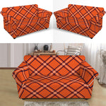 Halloween Plaid Pattern Print Loveseat Slipcover