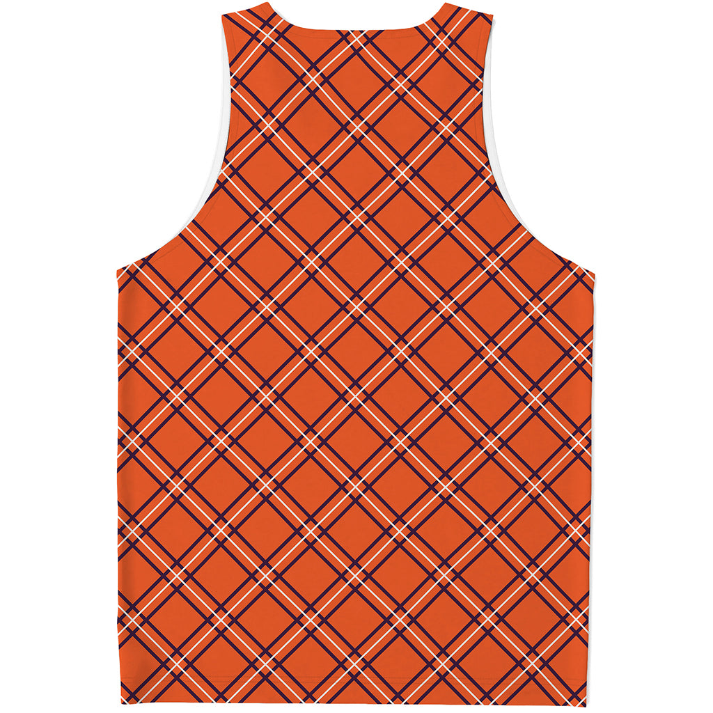 Halloween Plaid Pattern Print Men's Tank Top