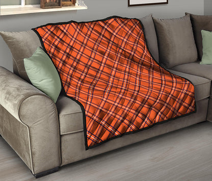 Halloween Plaid Pattern Print Quilt