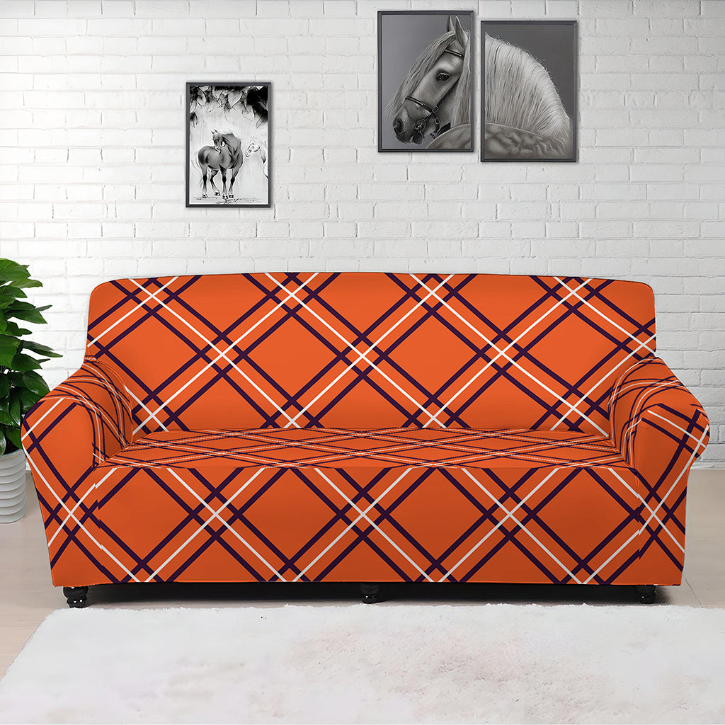 Halloween Plaid Pattern Print Sofa Cover