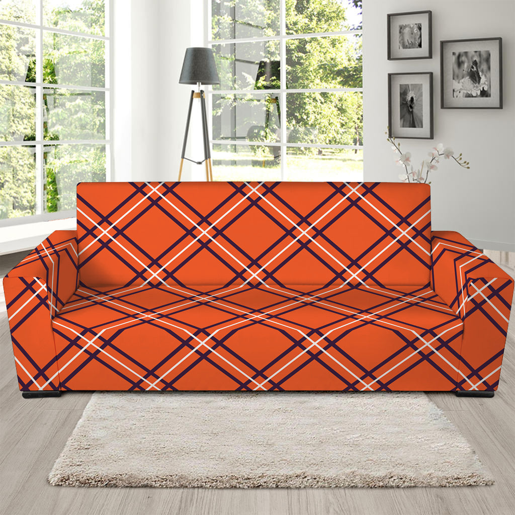 Halloween Plaid Pattern Print Sofa Slipcover