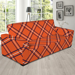 Halloween Plaid Pattern Print Sofa Slipcover