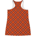 Halloween Plaid Pattern Print Women's Racerback Tank Top