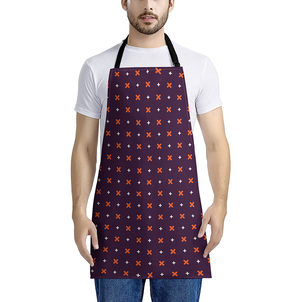 Halloween Plus And Cross Pattern Print Apron