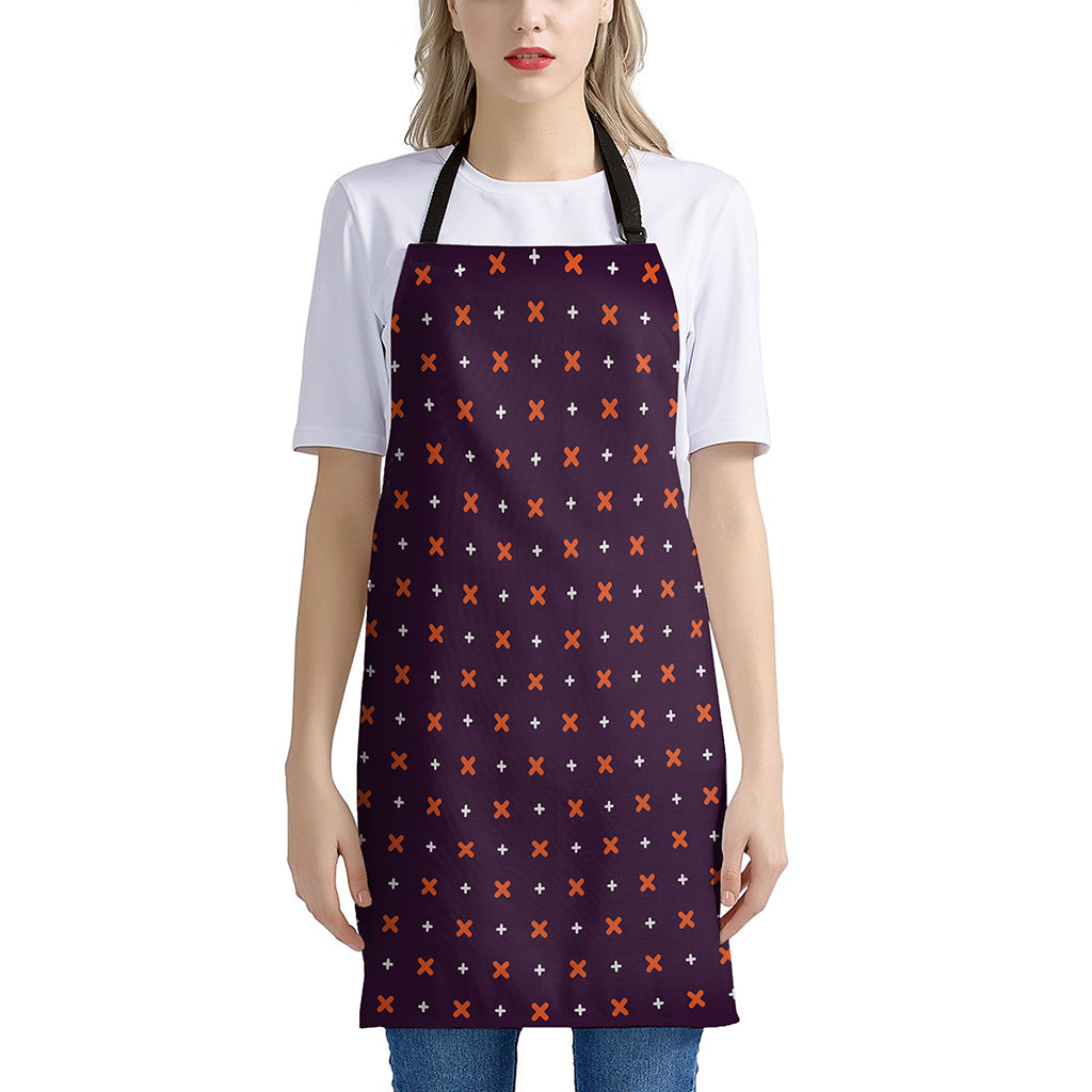 Halloween Plus And Cross Pattern Print Apron