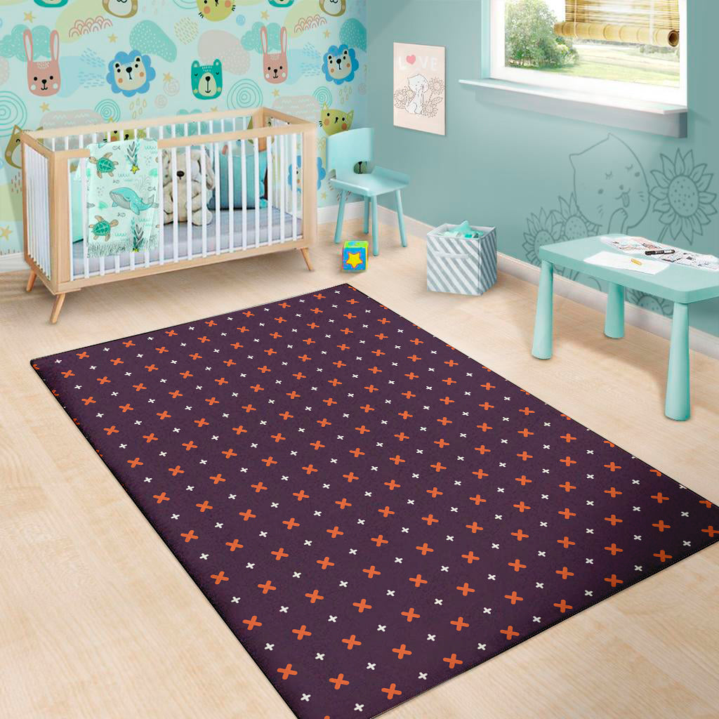 Halloween Plus And Cross Pattern Print Area Rug