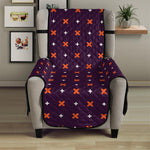 Halloween Plus And Cross Pattern Print Armchair Protector