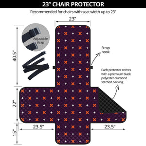 Halloween Plus And Cross Pattern Print Armchair Protector