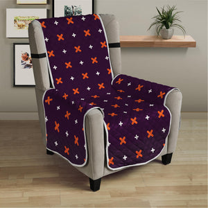 Halloween Plus And Cross Pattern Print Armchair Protector