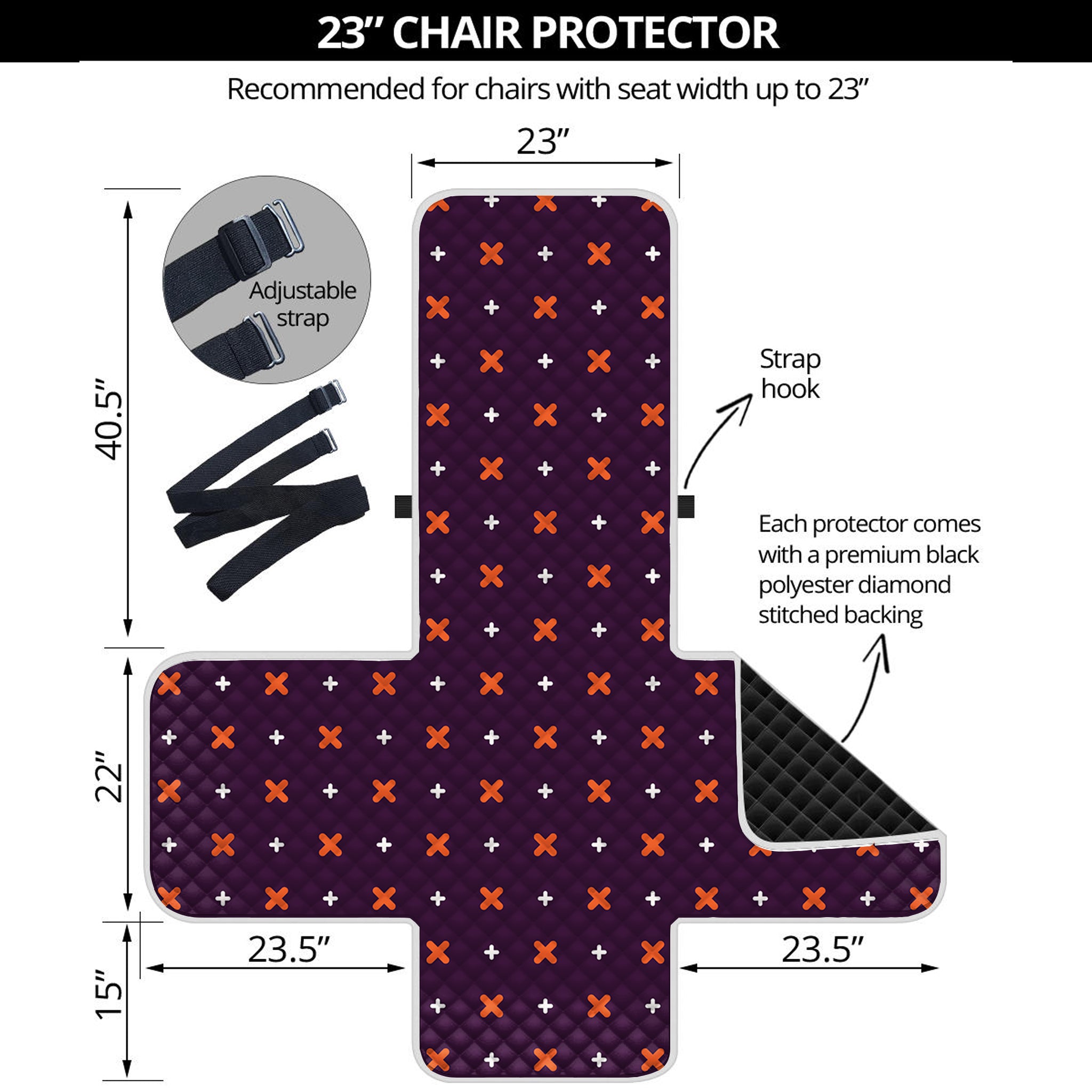 Halloween Plus And Cross Pattern Print Armchair Protector