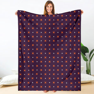 Halloween Plus And Cross Pattern Print Blanket