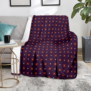 Halloween Plus And Cross Pattern Print Blanket