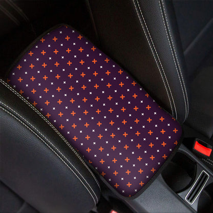 Halloween Plus And Cross Pattern Print Car Center Console Cover