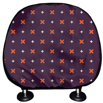 Halloween Plus And Cross Pattern Print Car Headrest Covers