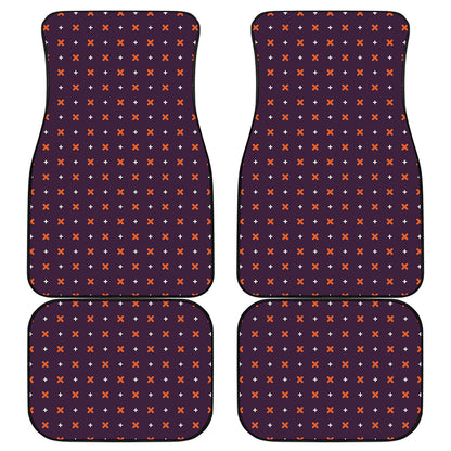 Halloween Plus And Cross Pattern Print Front and Back Car Floor Mats