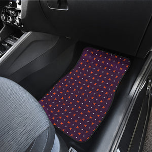 Halloween Plus And Cross Pattern Print Front and Back Car Floor Mats