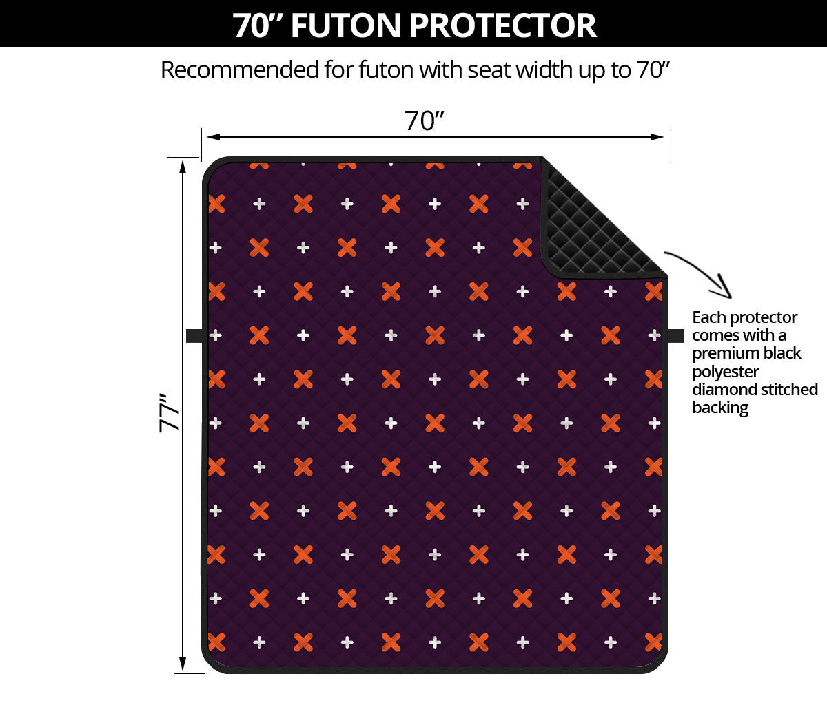 Halloween Plus And Cross Pattern Print Futon Protector