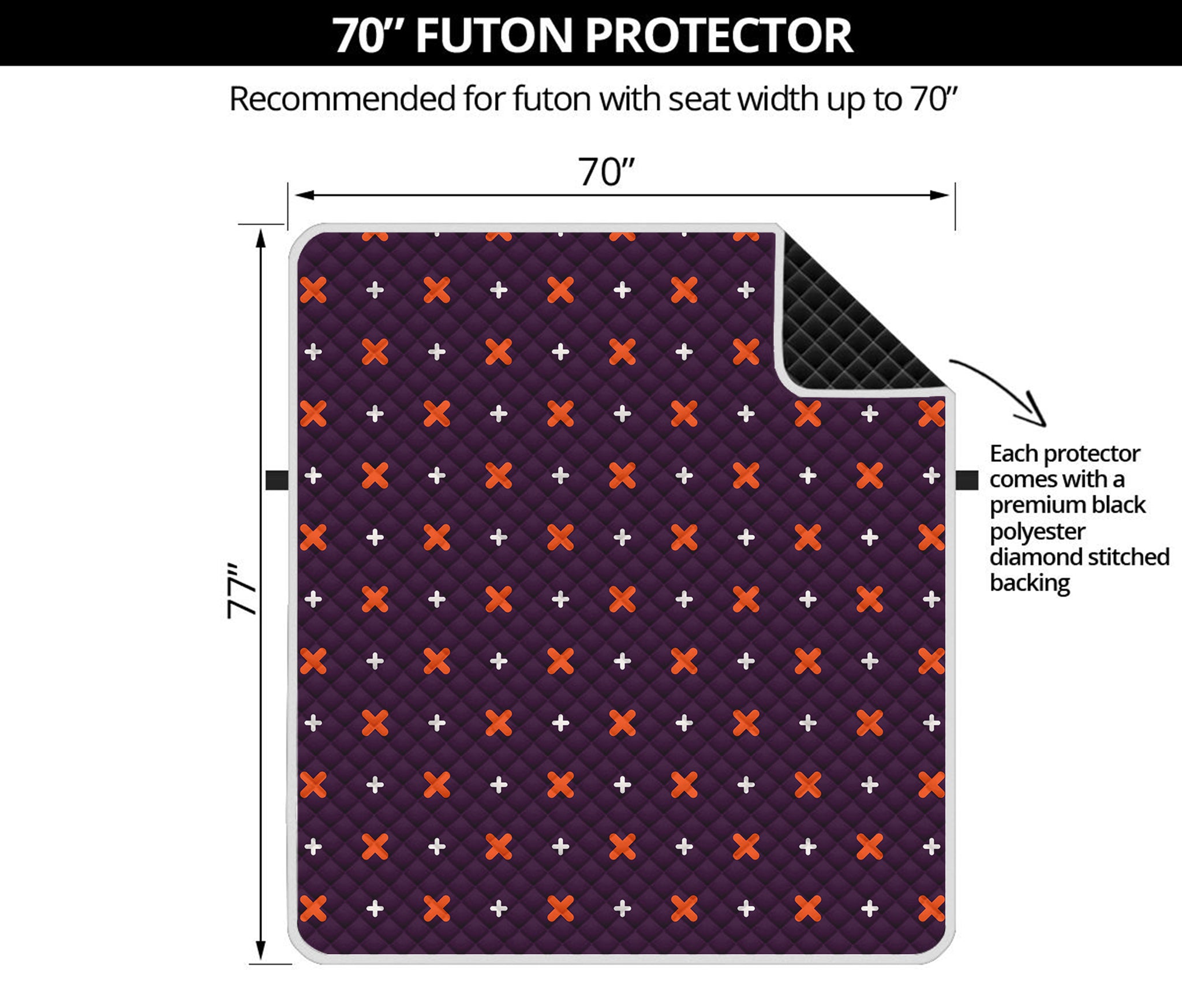 Halloween Plus And Cross Pattern Print Futon Protector