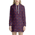 Halloween Plus And Cross Pattern Print Pullover Hoodie Dress