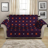 Halloween Plus And Cross Pattern Print Loveseat Protector