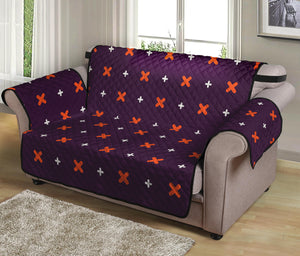 Halloween Plus And Cross Pattern Print Loveseat Protector