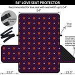 Halloween Plus And Cross Pattern Print Loveseat Protector