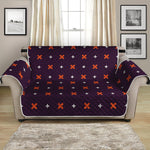 Halloween Plus And Cross Pattern Print Loveseat Protector